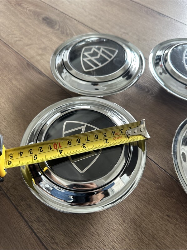 4pcs Mercedes Benz Maybach Silver Chrome Spin Floating Center Caps 145mm Spin gallery