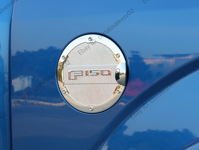 For F150 Gas Tank Cap Fuel Filler Door Cover for 2015-2020 Ford F150 ABS Chrome gallery