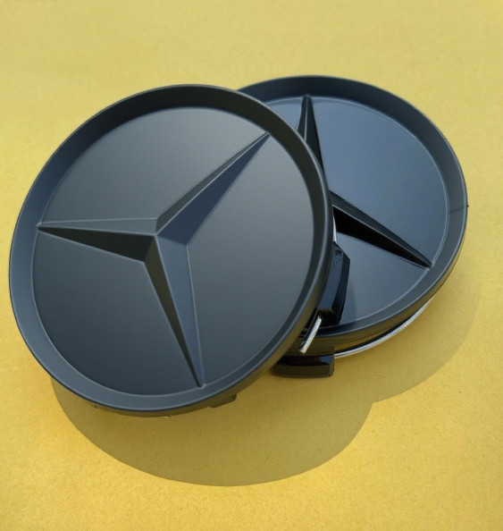 4PC For Mercedes Center Caps All Matte Black 2.95Inch/75mm Fits Most Models gallery