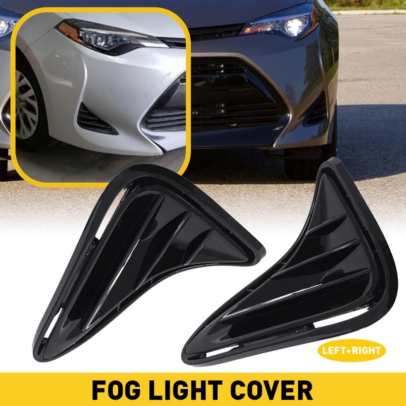For 2017 2018 2019 Toyota Corolla LE XLE CE Left & Right Black Fog Light Covers