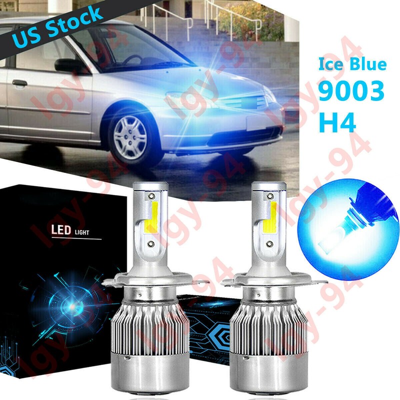 Ice Blue H4 9003 LED Headlight Bulb C6 For Honda Civic 1992-2003 CR-V 2007-2014