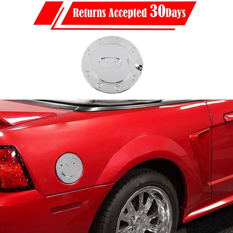 For 1998-2004 Ford Mustang Black Look Filler Fuel Door Tank Gas Cap Cover Trim