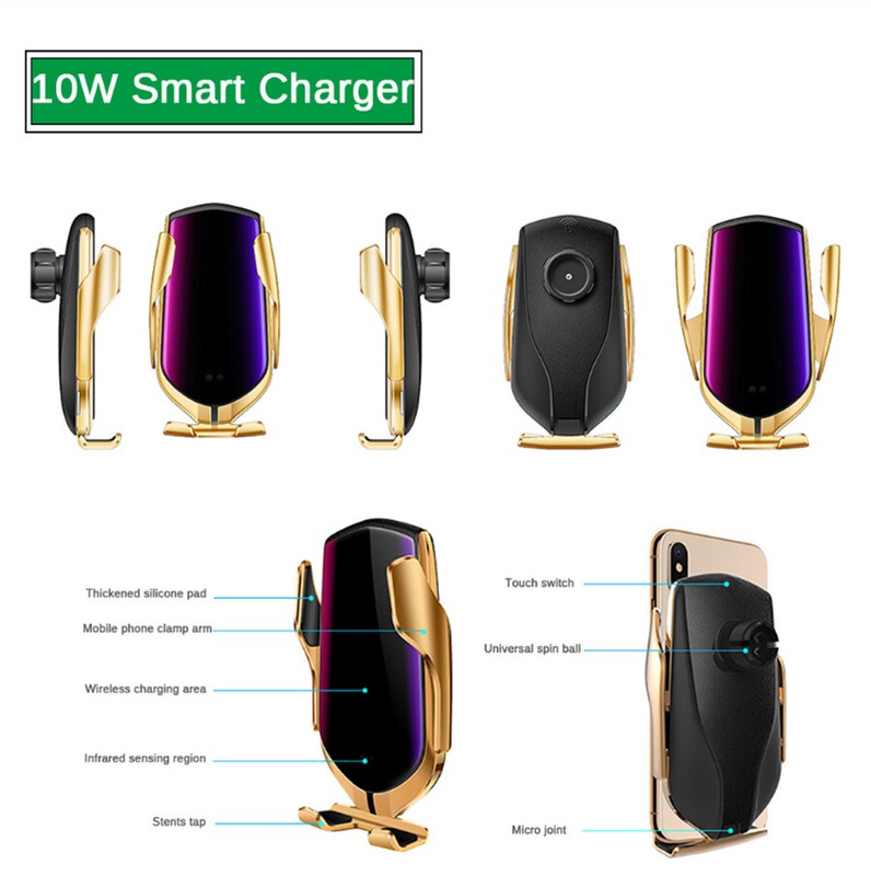 10W Wireless Charger Automatic Clamping Phone Holder GPS APP Positioning Finder gallery