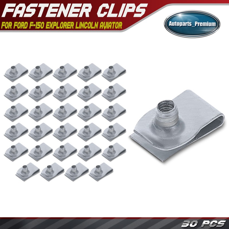 30Pcs M4.2-1.41 (#8) Zinc Organic High Mount Lamp Nut for Ford Lincoln 2020-2023