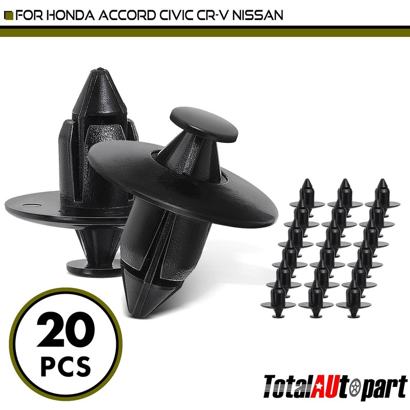 20Pcs Trim Bumper Rivet Push-Type Retainer Clip for Honda CR-V Civic Nissan 8mm