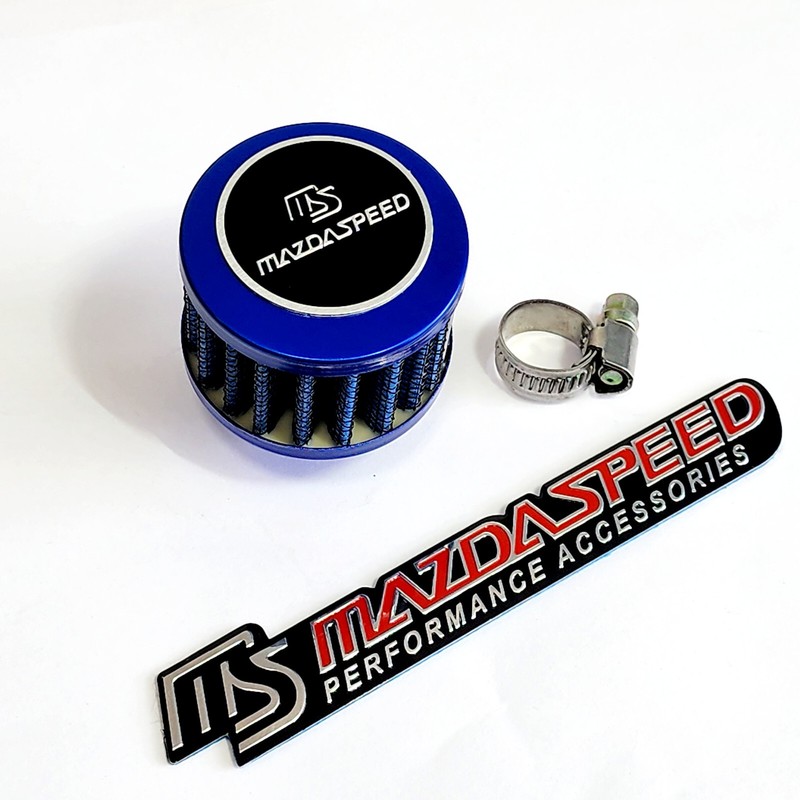 BLUE 12MM RACING MINI AIR OIL BREATHER FILTER FOR MIATA MAZDA ENGINE JDM