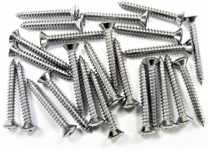 #8 x 1-1/4″ Phillips Oval Head Chrome Trim Screws #8 Head (Qty 25) #2031BB