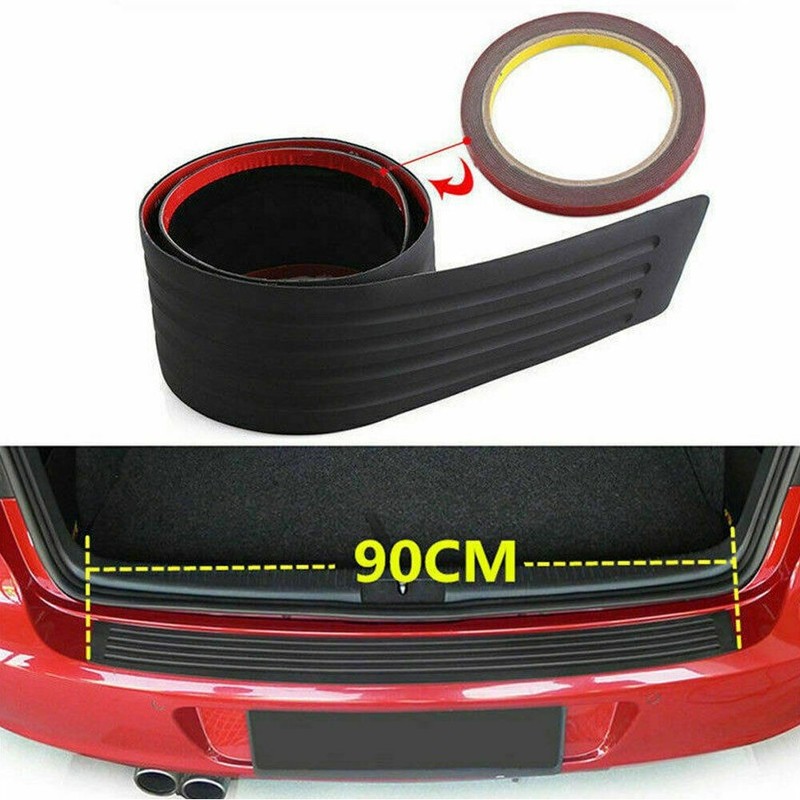 Black Car Rear Bumper Sill/Protector Plate Rubber Cover Guard Pad Moulding Trim
