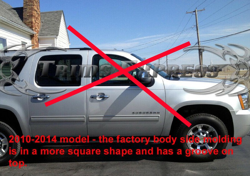 2007-2009 Chevy Avalanche/Suburban Body Side Molding Trim Overlay Steel Top 1" gallery