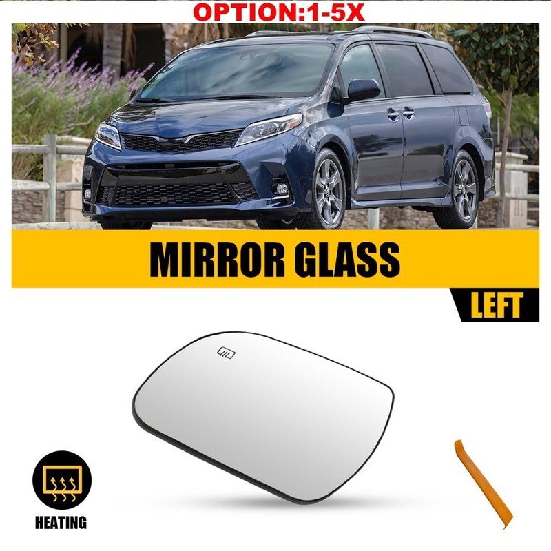 Left Driver Side Exterior Mirror Glass Heated For Toyota Sienna 11-19 8790608021