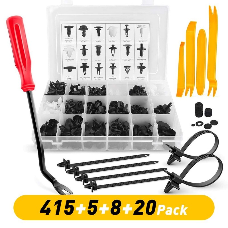 415Pcs Car Body Plastic Clips Buckle Push Pin Rivet Fastener with Removal Plier gallery