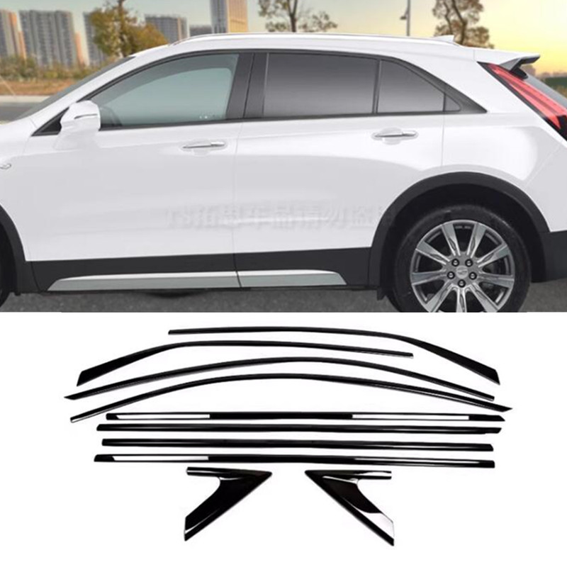 10PCS Window Strip Trim Seal Belt Trim for Cadillac XT4 2019-24 2025 Gloss Black