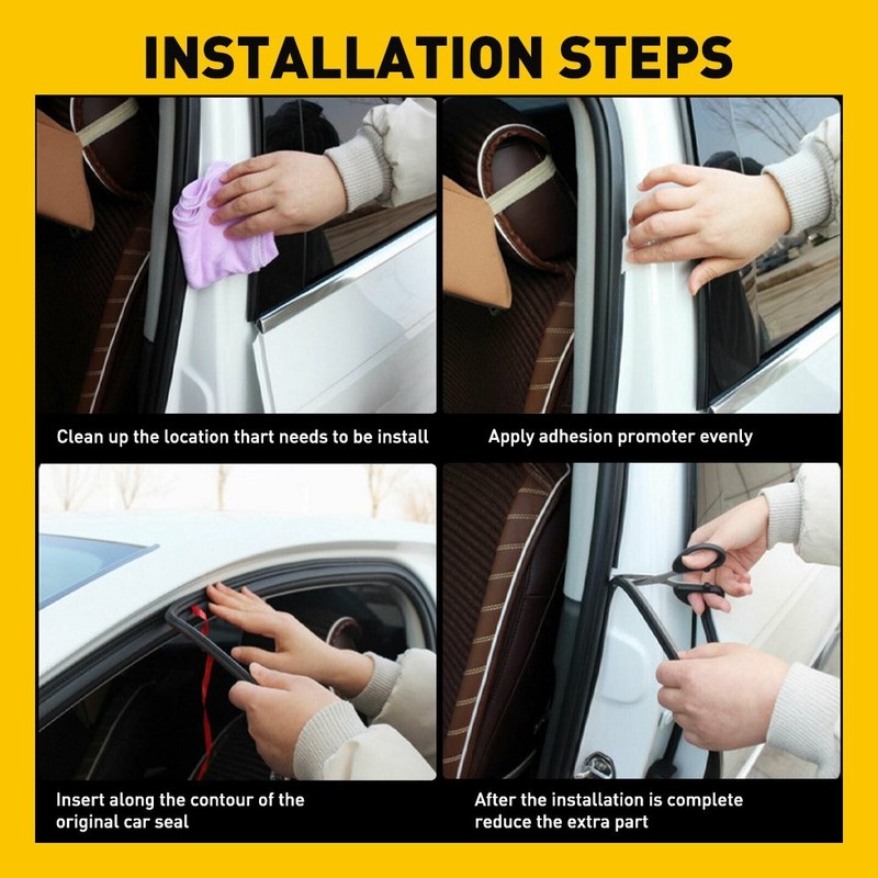 5m Car Door Rubber Seal Strip Double-Layer Weather Strip Soundproof Waterproof gallery