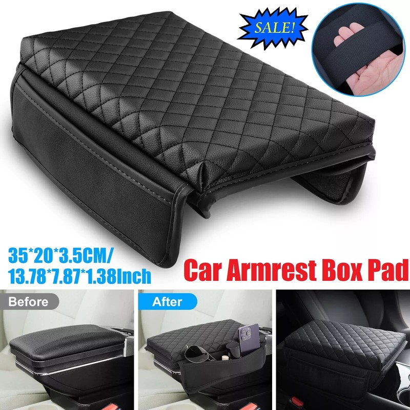 Car Accessories Armrest Cushion Cover Center Console Box Pad Leather Protector
