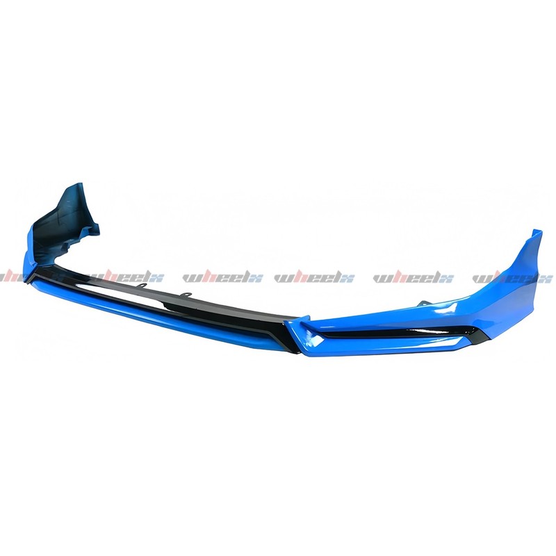 For 22-24 Honda Civic Boost Blue Front Bumper Lip Splitter & Matte Black Grille gallery