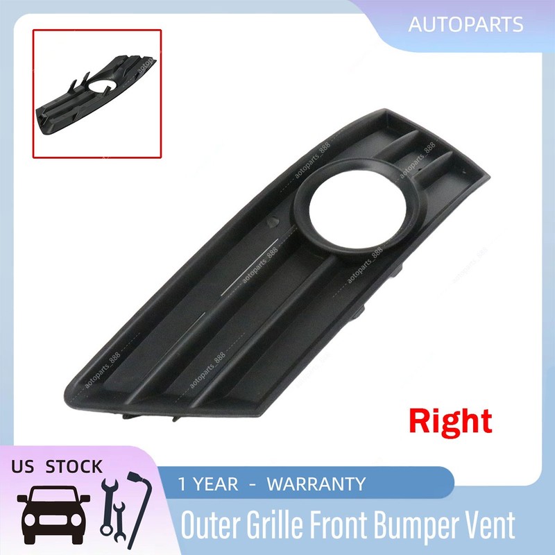 Front Bumper Fog Light Grille Passenger Right Side For 2009-2012 Volkswagen CC