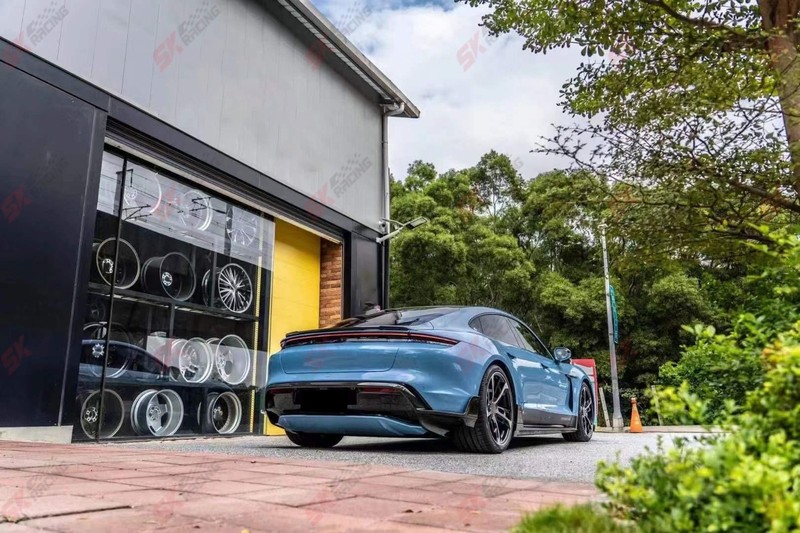 For Porsche Taycan 2020-24 Forged/Carbon Fiber/Unpainted FRP Rear Spoiler Wing gallery