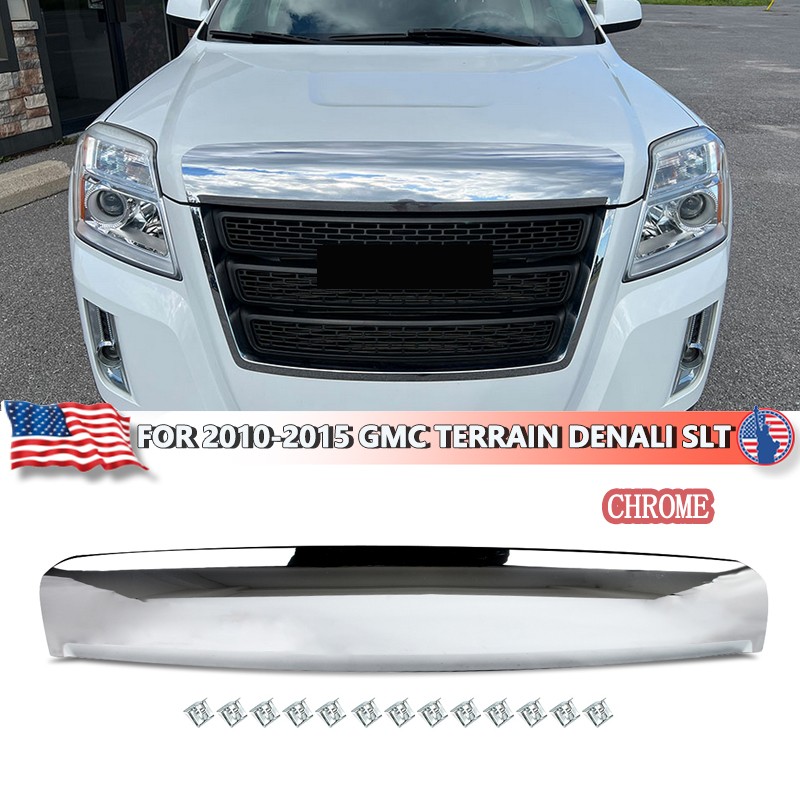Front Upper Hood Molding Trim Chrome For 2010 2011-2015 GMC Terrain Denali SLT