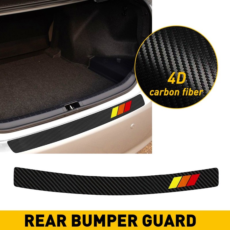Rear Bumper Protector Guard Cover Trim Sill Plate Trunk For Toyota Rubber Pad