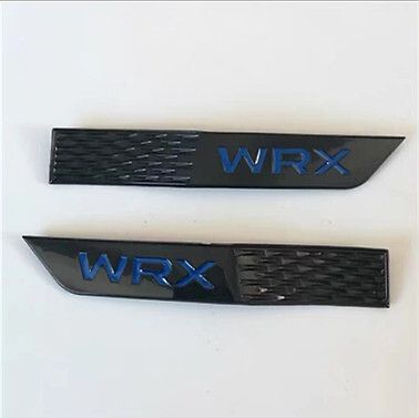 2pcs Plastic WRX STI Logo Emblem for 15-18 Fender Front Badge New (Black Blue)