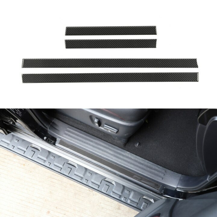 Carbon Fiber Inner Threshold Non-slip Guard Plate Stickers Trim For 4Runner 2010