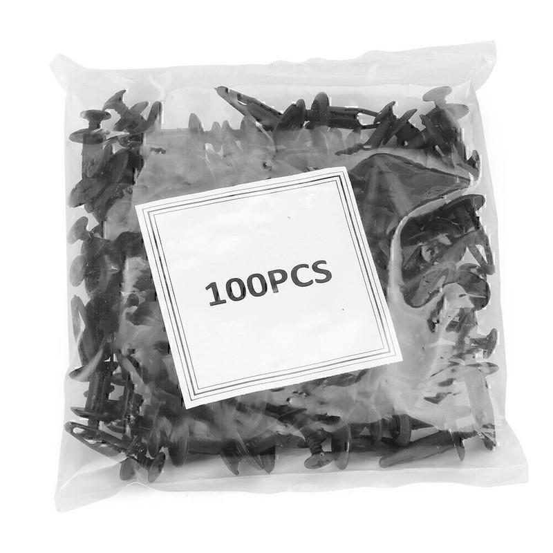 100pcs Car Plastic Push Type Rivet Retainer Fastener Bumper Pin Clips For Ford A gallery