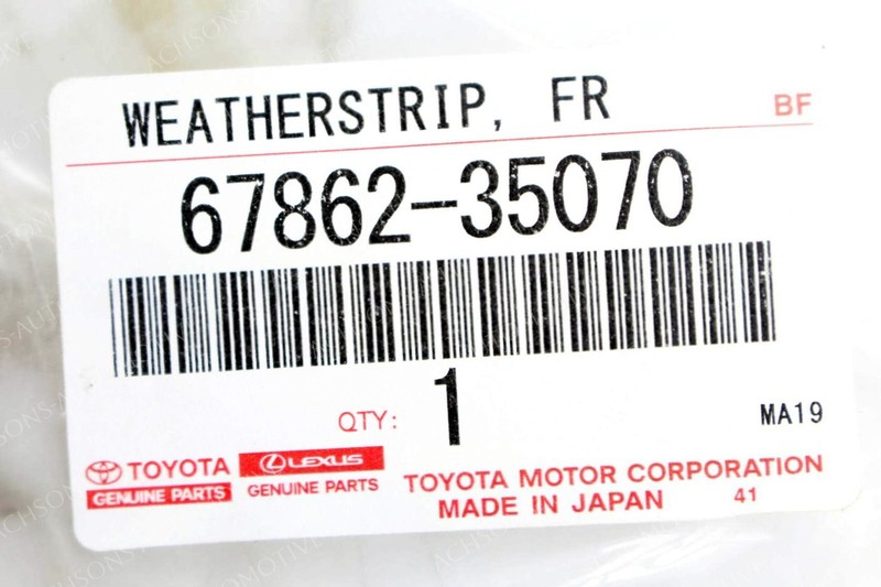 67862-35070 Toyota Hilux Genuine Front Left Door Weatherstrip NEW OEM gallery