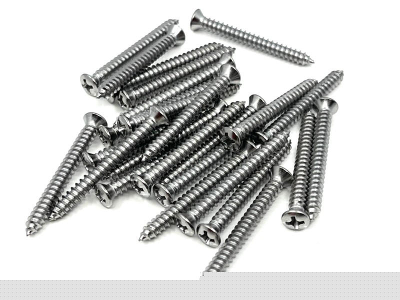 25pc #8 x 1-1/2 w/#6 phillips oval head chrome interior automotive trim screws F