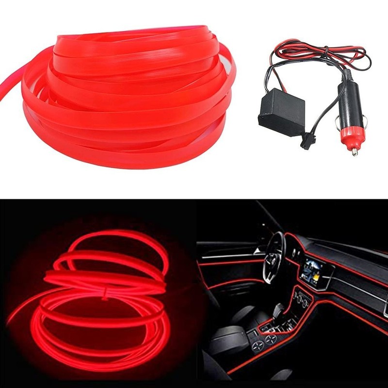 500cm Car LED Interior Decorative Strip Atmosphere Wire Light Accessories Lamp