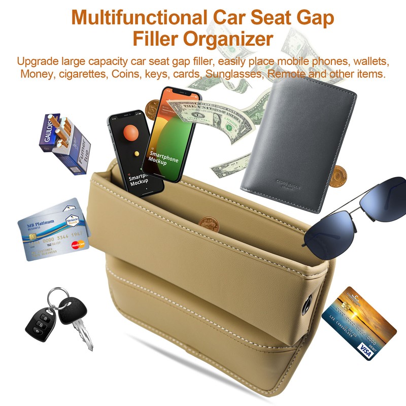 Car Accessories Seat Gap Filler Storage Box Phone Holder Organizer Right Side US gallery