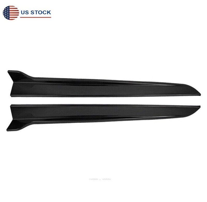 42″ PP Carbon Fiber Look Diffuser Spoiler Winglet Car Body Side Skirts Extension
