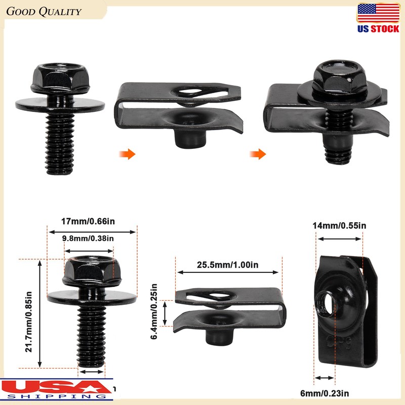 35pcs M6 Body Bolts U-nut Clips Engine Under Cover Splash Shield For KIA K5 gallery