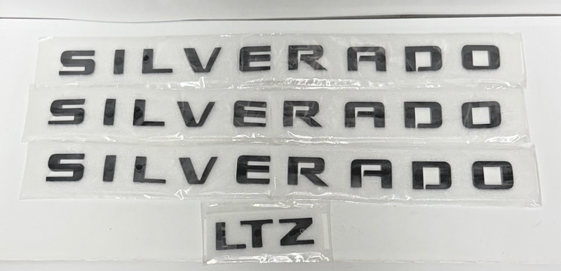 Emblems Letter Badge For SILVERADO LTZ 1500,2500… 4PCS Matte Black Nameplate