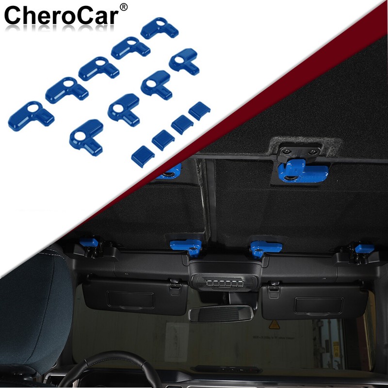 13pcs Blue Hardtop Release Switch Open Cover Roof Remove Trim for Bronco 2021+