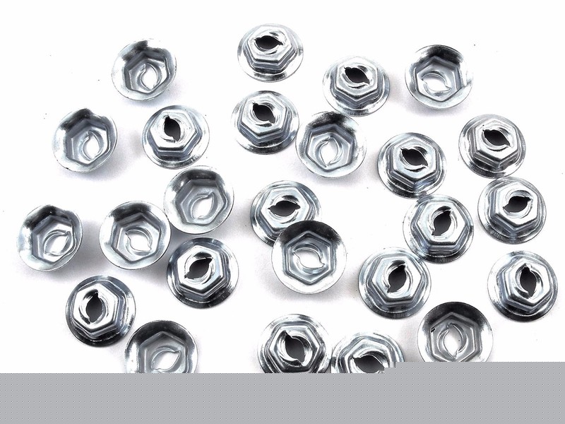 Mopar PAL Nuts- Emblem Chrome Interior- Fit 5/32″ Studs- 3/8″ Hex- 25 nuts- #086