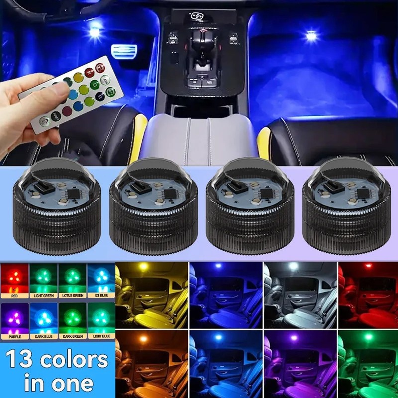 Multicolor LED Light Interior Car Accessories Atmosphere Lamp Remote Control