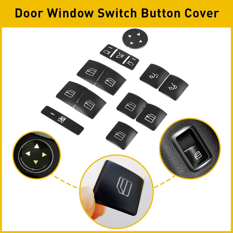 Fits Mercedes Benz C E Class GLA Car Door Lock Unlock Switch Button Cover Trim A