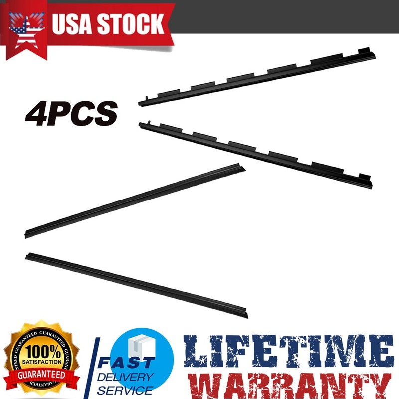 Door Window Molding Trim Seal Belt For 1988-00 Chevrolet / GMC C2500 C3500 4PCS