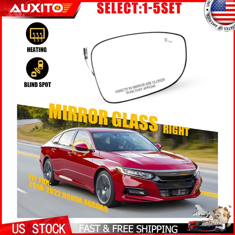 Passenger Side View Mirror Glass Heated Blind Spot For Honda Accord 2018-22 1-5X