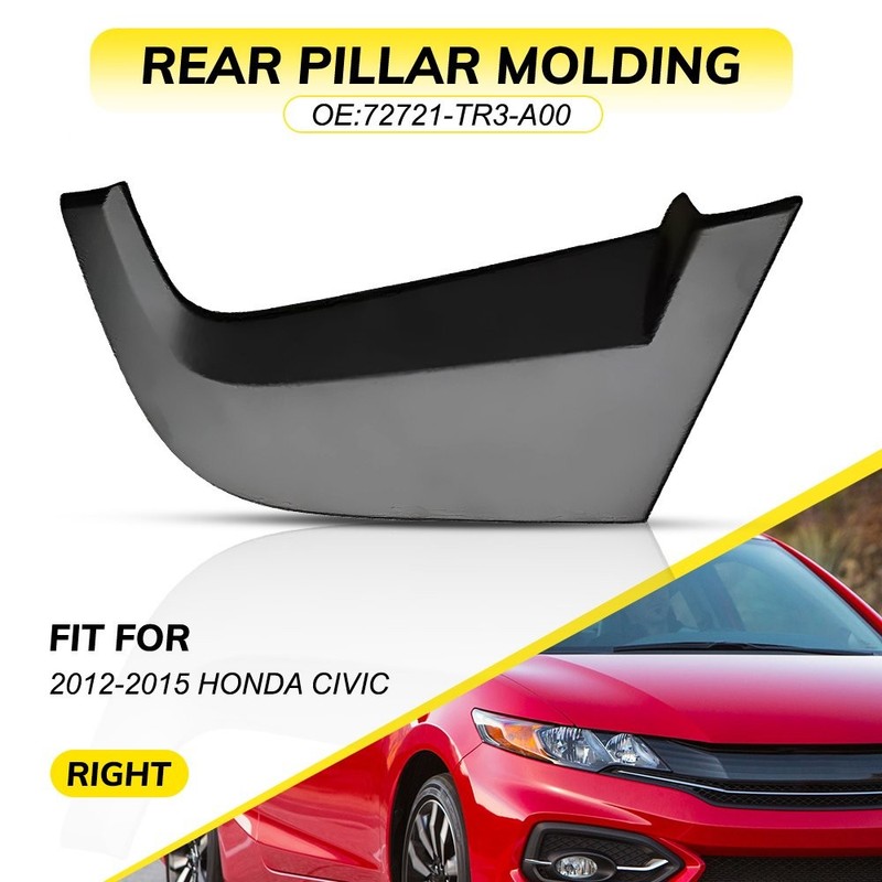Exterior Rear Side Passenger Molding Pillar For Honda 12-15 Civic 72721-TR3-A00 gallery