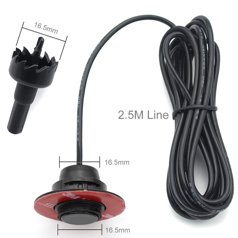 4 Parking Sensor Car Reverse Backup Radar Kit Flat Sound Alarm Buzzer Adjustable gallery