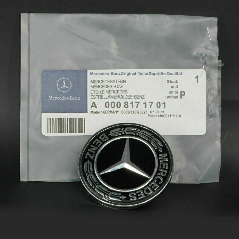 High Gloss Flat Hood Bonnet Star Emblem Badge Logo 57mm Fit For Mercedes-Benz gallery