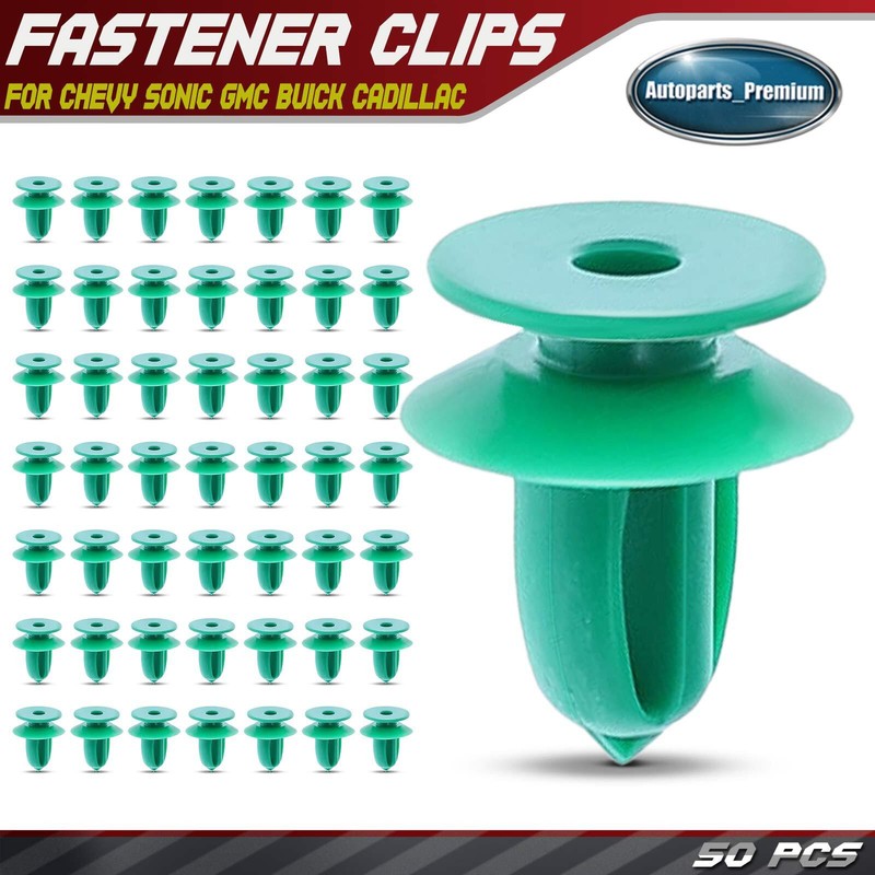 50x 9mm Nylon Door Panel Retainer Clip Double Head-Type for Chevrolet GMC Buick