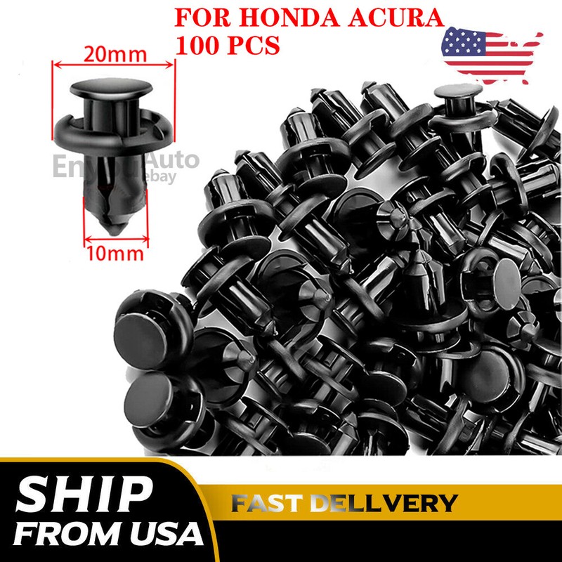 100Pcs 10mm Bumper Clips Retainer Auto Car Rivets Fastener Fender Push