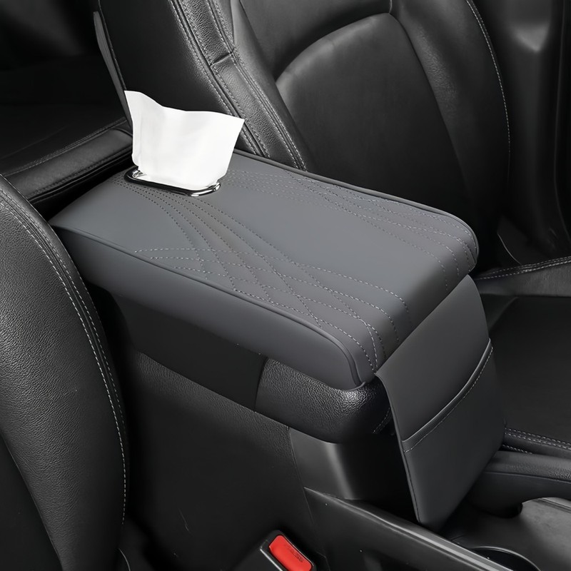 Universal Car Leather Armrest Pad Cover Center Console Box Cushion Protector USA gallery