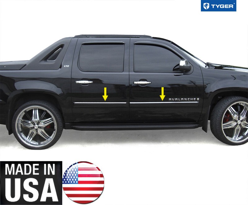 TYGER For 07-08 Chevy Avalanche/Suburban Body Side Molding Trim Top 1″ Wide 4PC