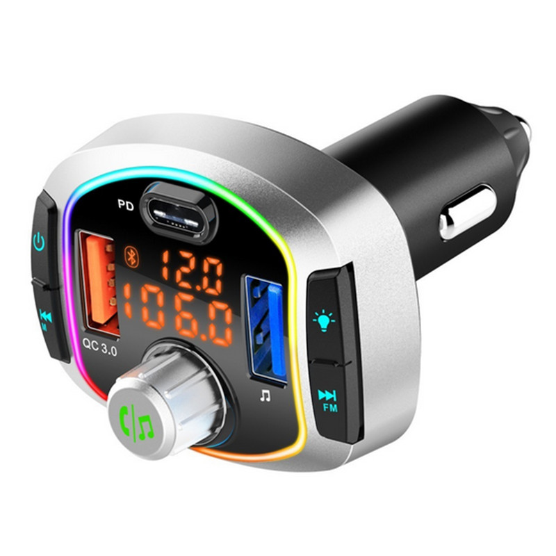 Car Stereo Bluetooth 5.0 FM Transmitter MP3 Hands free Radio Adapter USB Charger gallery