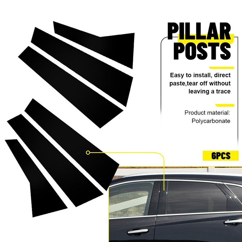 6pcs Gloss Black Pillar Posts For Cadillac XT5 17-2023 Cover Door Trim Window