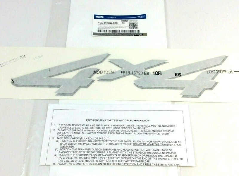 2000-2004 Ford F-250 F-350 Super Duty 4×4 silver black bedside Transfer Decal