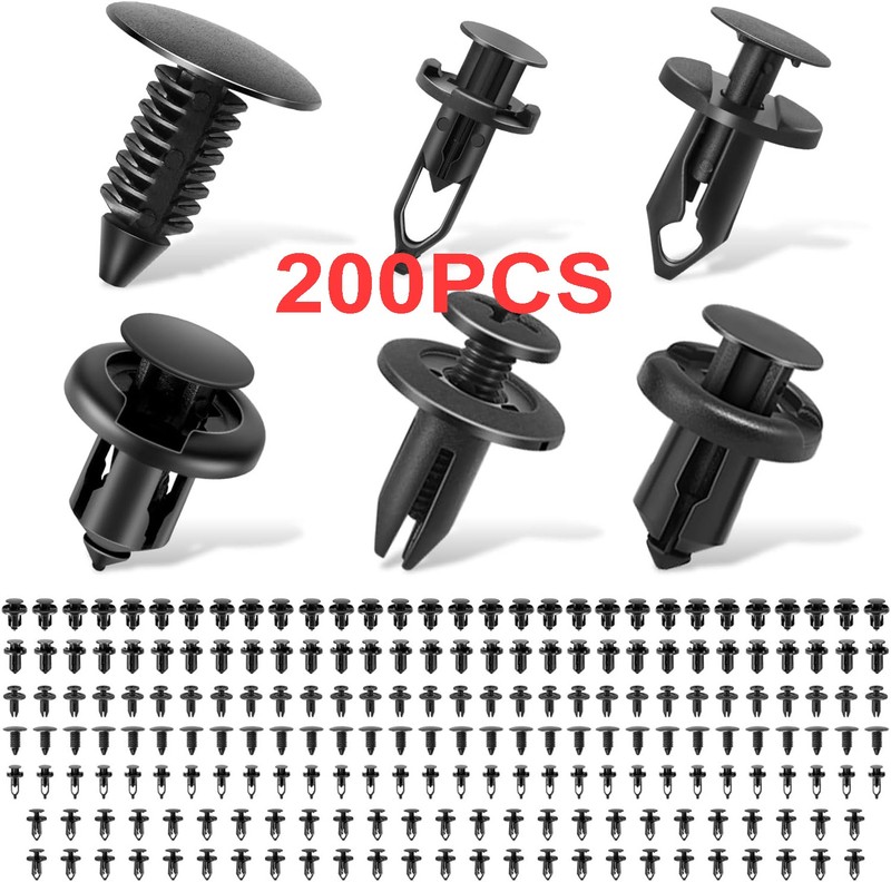 200pcs Car Push Retainer Clips, Universal Plastic Push Pin Bumper Fender Rivets